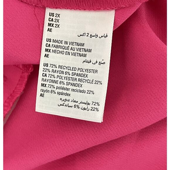 On 34th Solid Double-Weave Ankle Pants Fuchsia‎ Purple Plus Size 2X NWT $69 - Picture 4 of 5